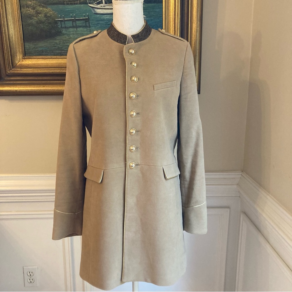 MANGO Camel Tan Velvet Military Jacket - Picture 3 of 11